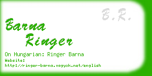 barna ringer business card